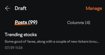 Trending stocks